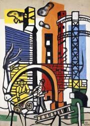 Une voiture à bras dans le paysage (Fernand Léger) - Muzeo.com