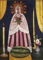 Bénédiction du melon (Les Indiens apportent la moisson à Marie chrétienne pour sa bénédiction) (Marsden Hartley) - Muzeo.com