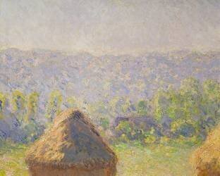 Les meules de foin ou, La fin de l'été, à Giverny (Claude Monet) - Muzeo.com