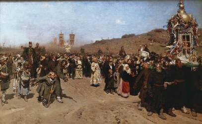 Procession religieuse dans la province de Koursk (Ilya Répine) - Muzeo.com