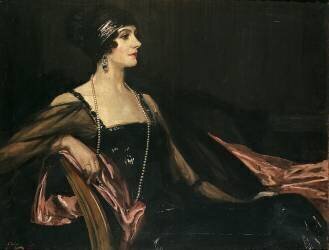 A Lady in Black: Portrait of Jean Ainsworth (John Lavery) - Muzeo.com