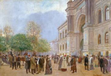 A l'extérieur du Palais de l'Industrie (Jean Béraud) - Muzeo.com