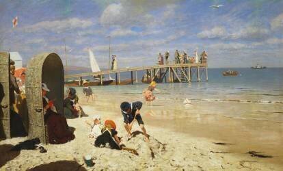 A Sunny Day at the Beach (Wilhelm Simmler) - Muzeo.com