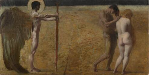 Adam et Eve chassés du Paradis (Franz von Stuck) - Muzeo.com