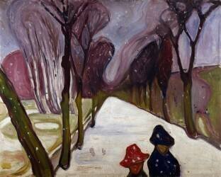 Allée dans un Tourbillon de Neige (Edvard Munch) - Muzeo.com