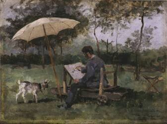 Armand Heins peignant (Theo van Rysselberghe) - Muzeo.com