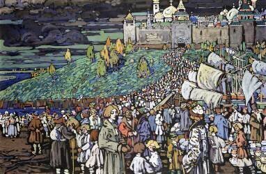 Arrivée des marchands (Wassily Kandinsky) - Muzeo.com