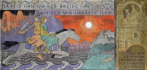 Asmund et la princesse rentrent chez eux (Gerhard Munthe) - Muzeo.com