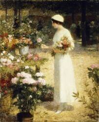 Au marché aux fleurs (Victor Gabriel Gilbert) - Muzeo.com