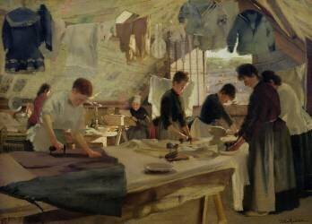 Atelier de repassage à Trouville (Louis Joseph Anthonissen) - Muzeo.com