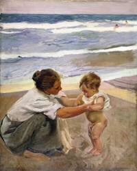 Au bord de la mer (Joaquin Sorolla y Bastida) - Muzeo.com