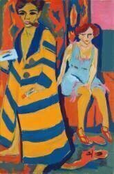 Auto Portrait avec un modèle, 1907 (Ernst Ludwig Kirchner) - Muzeo.com