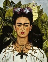 Autoportrait avec collier d'épines et oiseau moqueur (Frida Kahlo) - Muzeo.com