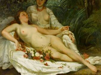 Baigneuses, dit aussi Deux femmes nues (Gustave Courbet) - Muzeo.com
