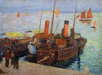 Bateaux dans la Baie de St Malo (Henri Martin) - Muzeo.com