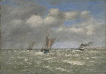 Bateaux rentrant au port (Eugène Boudin) - Muzeo.com