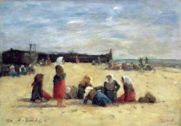 Berck, Pêcheuses sur la plage (Eugène Boudin) - Muzeo.com