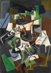 Bol à fruits, tuyau et papier journal (Juan Gris) - Muzeo.com