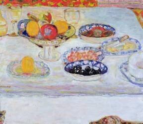 Bol et assiettes de fruits (Pierre Bonnard) - Muzeo.com