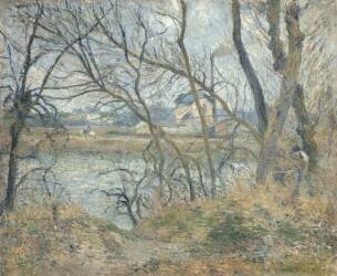 Bords de l'Oise près de Pontoise, temps gris (Camille Pissarro) - Muzeo.com