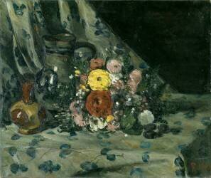 Bouquet au dahlia jaune (Paul Cézanne) - Muzeo.com