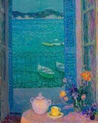 Bouquet de fleurs à la fenêtre (Henri Le Sidaner) - Muzeo.com
