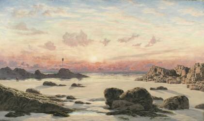 Sables de Bude au coucher du soleil (John Brett) - Muzeo.com