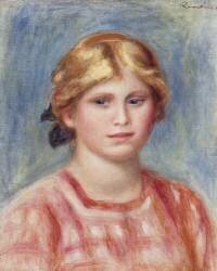Buste d'une femme avec un chemisier de couleur rose (Auguste Renoir) - Muzeo.com