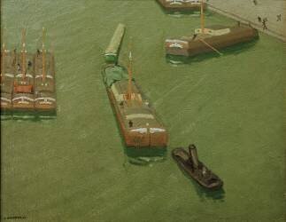 Chalands, Canal de l’Ourcq (Félix Vallotton) - Muzeo.com