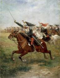 Charge de cuirassiers, vers 1870-1871 (Paul Emile Léon Perboyre) - Muzeo.com