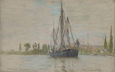 Chasse-marée à l'ancre, près de Rouen (Claude Monet) - Muzeo.com
