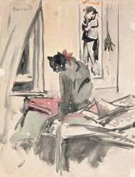Chat assis près d'une fenêtre (Pierre Bonnard) - Muzeo.com