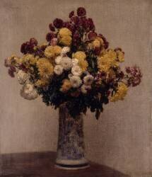 Chrysanthèmes dans un vase (Henri Fantin-Latour) - Muzeo.com