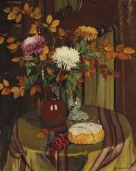 Chrysanthèmes et feuilles d'automne (Félix Vallotton) - Muzeo.com