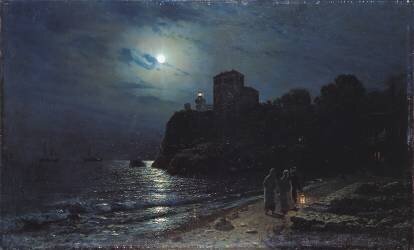 Clair de lune au bord d'un lac (Alekseï Savrassov) - Muzeo.com