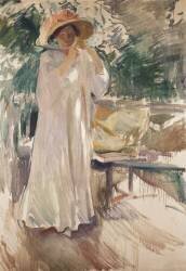 Clotilde dans son jardin (Joaquin Sorolla y Bastida) - Muzeo.com
