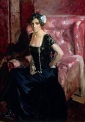 Clotilde en robe du soir (Joaquin Sorolla y Bastida) - Muzeo.com