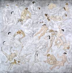 Combat 1, panneau droit, 1928 (Tsuguharu Foujita) - Muzeo.com