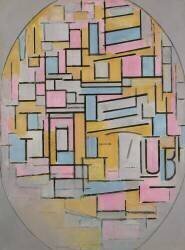 Composition en ovale aux couleurs claires 2 (Piet Mondrian) - Muzeo.com