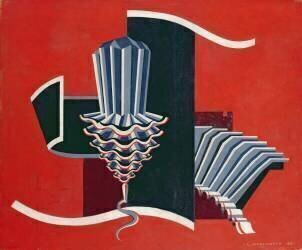 Composition sur fond rouge, 1931 (Edward Alexander Wadsworth) - Muzeo.com