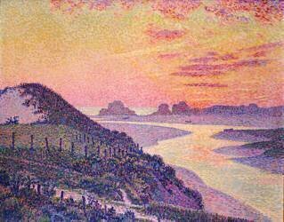 Coucher de soleil à Ambleteuse (Theo van Rysselberghe) - Muzeo.com