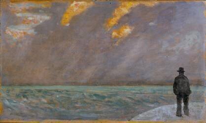 Coucher de soleil sur la mer (Giovanni Fattori) - Muzeo.com