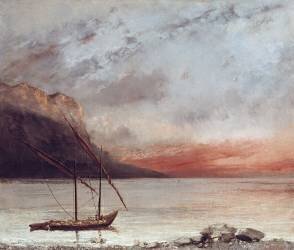 Coucher de soleil sur le lac Léman (Gustave Courbet) - Muzeo.com
