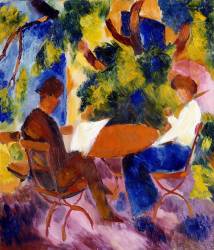 Couple à la table du jardin (August Macke) - Muzeo.com