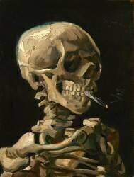 Crâne de squelette fumant une cigarette (Vincent van Gogh) - Muzeo.com