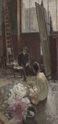 Dans l'atelier de l'artiste (Constantin Korovine) - Muzeo.com