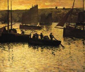 Dans le port (Charles Cottet) - Muzeo.com