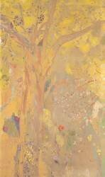 Décoration Domecy : arbres, fond jaune (Odilon Redon) - Muzeo.com