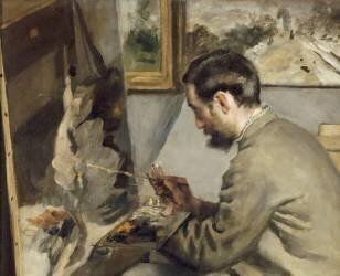 Détail du Portrait de Frédéric Bazille (Auguste Renoir) - Muzeo.com