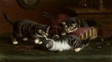 Des chatons qui jouent (Horatio Henry Couldery) - Muzeo.com